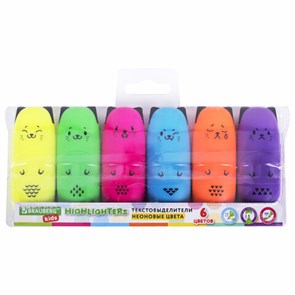 {{photo.Alt || photo.Description || 'Набор текстовыделителей мини 6 ЦВЕТОВ BRAUBERG KIDS "CUTE CATS NEON", линия 1-5 мм, 152435'}}