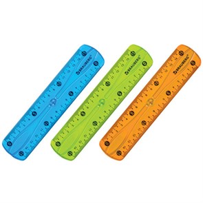 {{photo.Alt || photo.Description || 'Линейка 15 см гибкая BRAUBERG "FLEX", пластиковая, ассорти, европодвес, 210673'}}