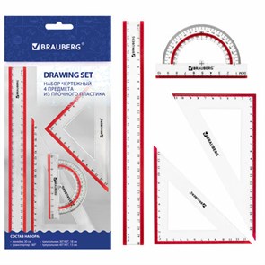 {{photo.Alt || photo.Description || 'Набор чертежный большой BRAUBERG "Crystal" (линейка 30 см, 2 угольника, транспортир), выделенная шкала, 210297'}}