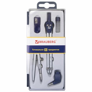 {{photo.Alt || photo.Description || 'Готовальня BRAUBERG "Student Oxford", 5 предметов циркуль + кронциркуль, держатель, грифель, точилка, 210338'}}