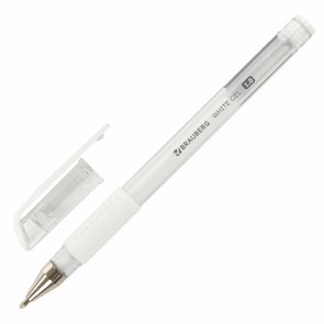 {{photo.Alt || photo.Description || 'Ручка гелевая с грипом BRAUBERG "White", БЕЛАЯ, пишущий узел 1 мм, линия письма 0,5 мм, 143416'}}