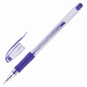 {{photo.Alt || photo.Description || 'Ручка гелевая с грипом CROWN "Hi-Jell Needle Grip", СИНЯЯ, узел 0,7 мм, линия письма 0,5 мм, HJR-500RNB'}}