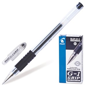 {{photo.Alt || photo.Description || 'Ручка гелевая с грипом PILOT "G-1 Grip", ЧЕРНАЯ, корпус прозрачный, узел 0,5 мм, линия письма 0,3 мм, BLGP-G1-5'}}