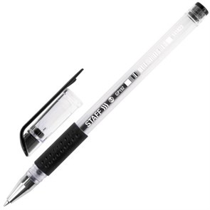 {{photo.Alt || photo.Description || 'Ручка гелевая с грипом STAFF "EVERYDAY" GP-192, ЧЕРНАЯ, корпус прозрачный, узел 0,5 мм, линия письма 0,35 мм, 141823'}}