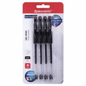 {{photo.Alt || photo.Description || 'Ручки гелевые с грипом BRAUBERG "EXTRA GT", ЧЕРНЫЕ, НАБОР 4 штуки, стандартный наконечник 0,5 мм, линия 0,35 мм, 143924'}}
