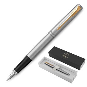 {{photo.Alt || photo.Description || 'Ручка перьевая PARKER "Jotter Stainless Steel GT", корпус серебристый, позолота, синяя, 2030948'}}