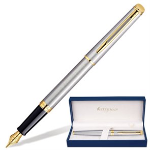 {{photo.Alt || photo.Description || 'Ручка подарочная перьевая WATERMAN "Hemisphere Stainless Steel GT", серебристый корпус, позолоченные детали, синяя, S0920310'}}