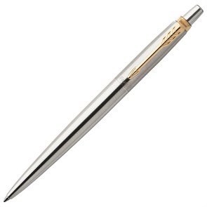 {{photo.Alt || photo.Description || 'Ручка шариковая PARKER "Jotter Core Stainless Steel GT", корпус серебро, позолота, синяя, 1953182'}}