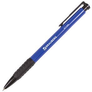 {{photo.Alt || photo.Description || 'Ручка шариковая автоматическая с грипом BRAUBERG "Explorer", СИНЯЯ, корпус синий, узел 0,7 мм, линия письма 0,35 мм, 140581'}}