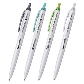 {{photo.Alt || photo.Description || 'Ручка шариковая масляная автоматическая BRAUBERG "Sky White", СИНЯЯ, клип ассорти, узел 0,7 мм, линия письма 0,35 мм, 142950'}}