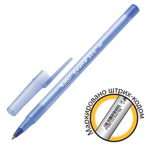 {{photo.Alt || photo.Description || 'Ручка шариковая BIC "Round Stic", СИНЯЯ, корпус голубой, узел 1 мм, линия письма 0,32 мм, С ШТРИХКОДОМ, 934598'}}