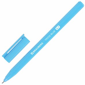 {{photo.Alt || photo.Description || 'Ручка шариковая BRAUBERG TRIOS BLUE, СИНЯЯ, трехгранная, корпус голубой, игольчатый узел 0,7 мм, линия 0,5 мм, 144158'}}