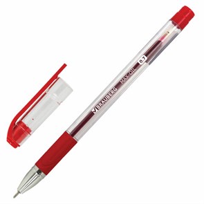 {{photo.Alt || photo.Description || 'Ручка шариковая масляная с грипом BRAUBERG "Max-Oil", КРАСНАЯ, игольчатый узел 0,7 мм, линия письма 0,35 мм, 142143'}}
