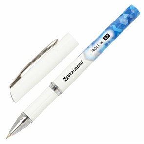 {{photo.Alt || photo.Description || 'Ручка шариковая масляная с грипом BRAUBERG "Roll-X", СИНЯЯ, корпус белый с печатью, узел 0,7 мм, линия письма 0,35 мм, 143008'}}