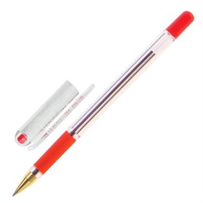 {{photo.Alt || photo.Description || 'Ручка шариковая масляная с грипом MUNHWA "MC Gold", КРАСНАЯ, корпус прозрачный, узел 0,5 мм, линия письма 0,3 мм, BMC-03'}}