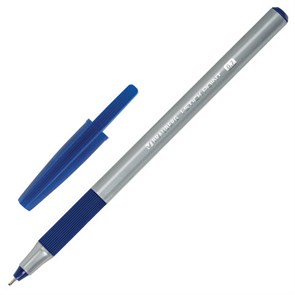 {{photo.Alt || photo.Description || 'Ручка шариковая с грипом BRAUBERG "i-STICK POINT", СИНЯЯ, корпус серый, игольчатый узел 0,7 мм, линия письма 0,35 мм, 144021'}}