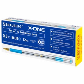 {{photo.Alt || photo.Description || 'Ручка шариковая с грипом BRAUBERG "X-ONE", КОМПЛЕКТ 12 ШТУК, СИНЯЯ, узел 0,5 мм, линия письма 0,35 мм, 143986'}}