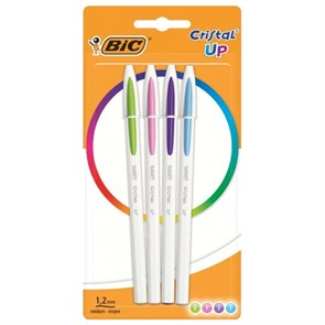 {{photo.Alt || photo.Description || 'Ручки шариковые BIC "Cristal Up Fun", НАБОР 4 ЦВЕТА (салатовый, розовый, фиолетовый, голубой), узел 1 мм, линия 0,32 мм, блистер, 949870'}}