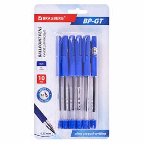 {{photo.Alt || photo.Description || 'Ручки шариковые BRAUBERG "BP-GT", НАБОР 10 ШТУК, СИНИЕ, евронаконечник 0,7 мм, линия письма 0,35 мм, блистер, 144008'}}