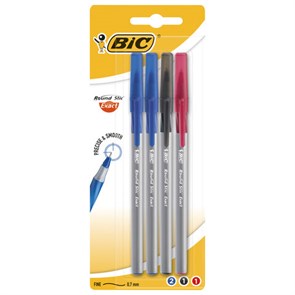 {{photo.Alt || photo.Description || 'Ручки шариковые с грипом BIC "Round Stic Exact", НАБОР 4 шт./3 ЦВЕТА (синий, черный, красный), линия письма 0,28 мм, блистер, 932858'}}