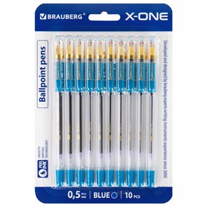 {{photo.Alt || photo.Description || 'Ручки шариковые с грипом BRAUBERG "X-ONE", НАБОР 10 ШТУК, СИНИЕ, корпус прозрачный, узел 0,5 мм, линия письма 0,35 мм, 143990'}}