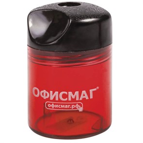 {{photo.Alt || photo.Description || 'Точилка ОФИСМАГ с контейнером, пластиковая, цилиндрическая, красная, 226940'}}