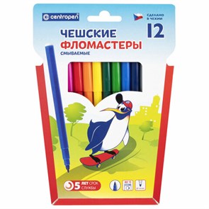 {{photo.Alt || photo.Description || 'Фломастеры 12 ЦВЕТОВ CENTROPEN "Пингвины", смываемые, вентилируемый колпачок, 7790/12ET, 7 7790 1286'}}