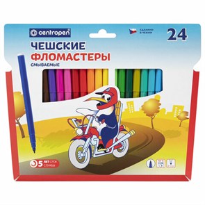 {{photo.Alt || photo.Description || 'Фломастеры 24 ЦВЕТА CENTROPEN "Пингвины", смываемые, вентилируемый колпачок, 7790/24ET, 7 7790 2486'}}
