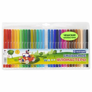 {{photo.Alt || photo.Description || 'Фломастеры 30 ЦВЕТОВ CENTROPEN "Washable", смываемые, вентилируемый колпачок, 7790/30TP, 7 7790 3085'}}