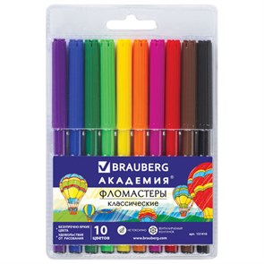 {{photo.Alt || photo.Description || 'Фломастеры BRAUBERG "АКАДЕМИЯ", 10 цветов, вентилируемый колпачок, ПВХ упаковка, 151410'}}