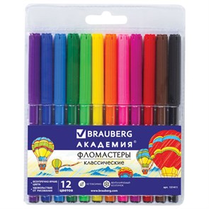 {{photo.Alt || photo.Description || 'Фломастеры BRAUBERG "АКАДЕМИЯ", 12 цветов, вентилируемый колпачок, ПВХ упаковка, 151411'}}