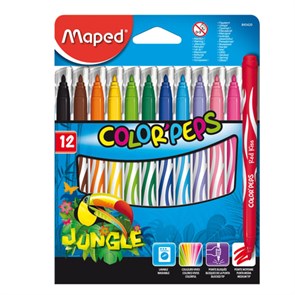 {{photo.Alt || photo.Description || 'Фломастеры MAPED (Франция) "Color'Peps Jungle", 12 цветов, смываемые, вентилируемый колпачок, 845420'}}