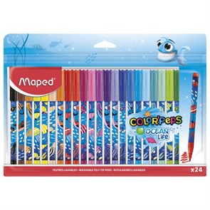 {{photo.Alt || photo.Description || 'Фломастеры MAPED COLOR'PEPS "Ocean Life", 24 цвета, смываемые, вентилируемый колпачок, 845703'}}