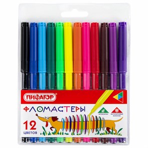 {{photo.Alt || photo.Description || 'Фломастеры ПИФАГОР "Веселая такса", 12 цветов, вентилируемый колпачок, 151397'}}