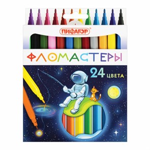 {{photo.Alt || photo.Description || 'Фломастеры ПИФАГОР "Космическая одиссея", 24 цвета, вентилируемый колпачок, 152446'}}