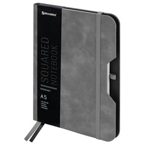 {{photo.Alt || photo.Description || 'Блокнот А5 (162х218 мм), BRAUBERG "NOTE", под кожу софт-тач, с резинкой, 80 л., клетка, серый, 113440'}}
