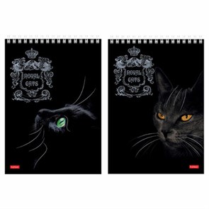 {{photo.Alt || photo.Description || 'Блокнот А5 146х215 мм, 80 л., гребень, клетка, ламинация, 3D фольга, HATBER, "Royal Cats", 80Б5лофВ1гр'}}