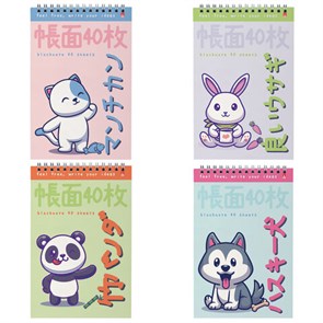 {{photo.Alt || photo.Description || 'Блокнот А5, 40 л, гребень, картон, клетка, АЛЬТ, KAWAII ANIMALS (4 вида), 3-40-729'}}