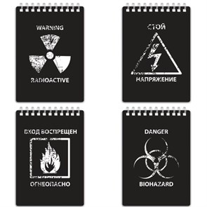 {{photo.Alt || photo.Description || 'Блокнот МАЛЫЙ ФОРМАТ А6 105х148 мм, 80 л., гребень, пластик с печатью, клетка, BRAUBERG, "Danger", 125380'}}