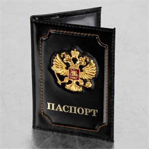 {{photo.Alt || photo.Description || 'Обложка для паспорта натуральная кожа шик, 3D герб + тиснение "ПАСПОРТ", черная, BRAUBERG, 238201'}}