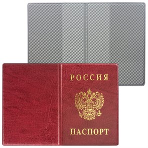 Обложка для паспорта с гербом, ПВХ, бордовая, ДПС, 2203.В-103 235899