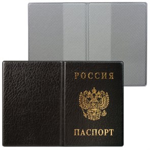 Обложка для паспорта с гербом, ПВХ, черная, ДПС, 2203.В-107 235900