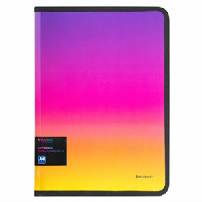 {{photo.Alt || photo.Description || 'Папка объемная на молнии пластиковая BRAUBERG "Grade", А4, 330х240 мм, 600 мкм, желто-розовый градиент, 271976'}}