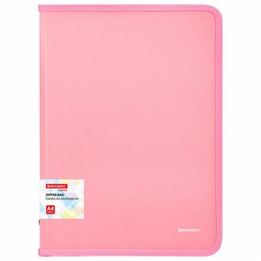{{photo.Alt || photo.Description || 'Папка объемная на молнии пластиковая BRAUBERG PASTEL, А4, 330х240 мм, 600 мкм, цвет персиковый, 271972'}}