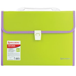 {{photo.Alt || photo.Description || 'Папка-портфель пластиковая BRAUBERG "JOY", А4 (330х245х35 мм), 13 отделений, с окантовкой, салатовая, 227974'}}