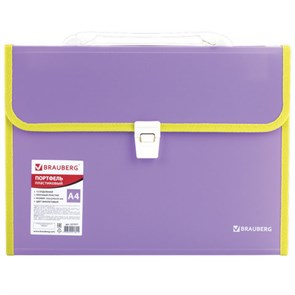 {{photo.Alt || photo.Description || 'Папка-портфель пластиковая BRAUBERG "JOY", А4 (330х245х35 мм), 13 отделений, с окантовкой, фиолетовая, 227977'}}