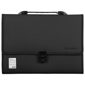 {{photo.Alt || photo.Description || 'Папка-портфель пластиковая BRAUBERG "ДИПЛОМАТ", А4 (330х245х35 мм), 13 отделений, фактура бисер, черная, 226025'}}