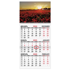 {{photo.Alt || photo.Description || 'Календарь квартальный на 2025 г., 1 блок, 1 гребень, бегунок, мелованная бумага, BRAUBERG, "Маки", 116129'}}