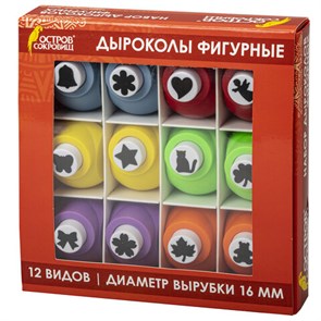{{photo.Alt || photo.Description || 'Дыроколы фигурные, НАБОР 12 видов, диаметр вырубки 16 мм, ОСТРОВ СОКРОВИЩ, 665227'}}