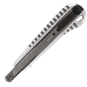 {{photo.Alt || photo.Description || 'Нож универсальный 9 мм BRAUBERG "Metallic", металлический корпус (рифленый), автофиксатор, блистер, 236971'}}